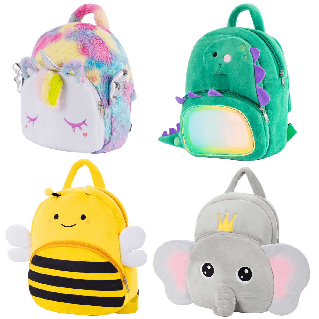 Cute Plush Animal Cartoon Backpack Dinosaur Unicorn Toddler Travel Bag for Boys Girls