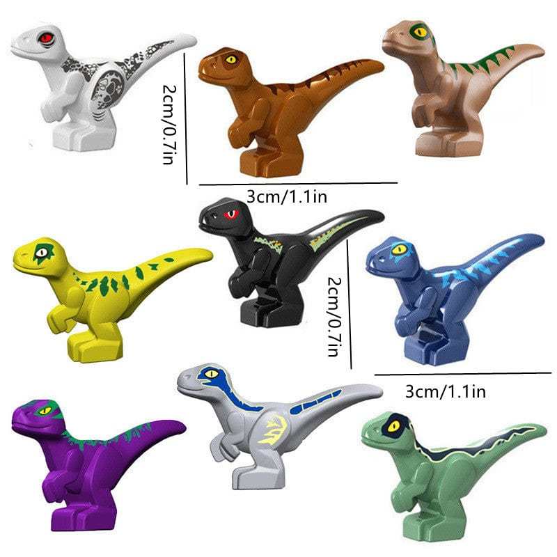 12" Dinosaur Jurassic Theme DIY Action Figures Building Blocks Toy Playsets 9 Pcs Dino Baby