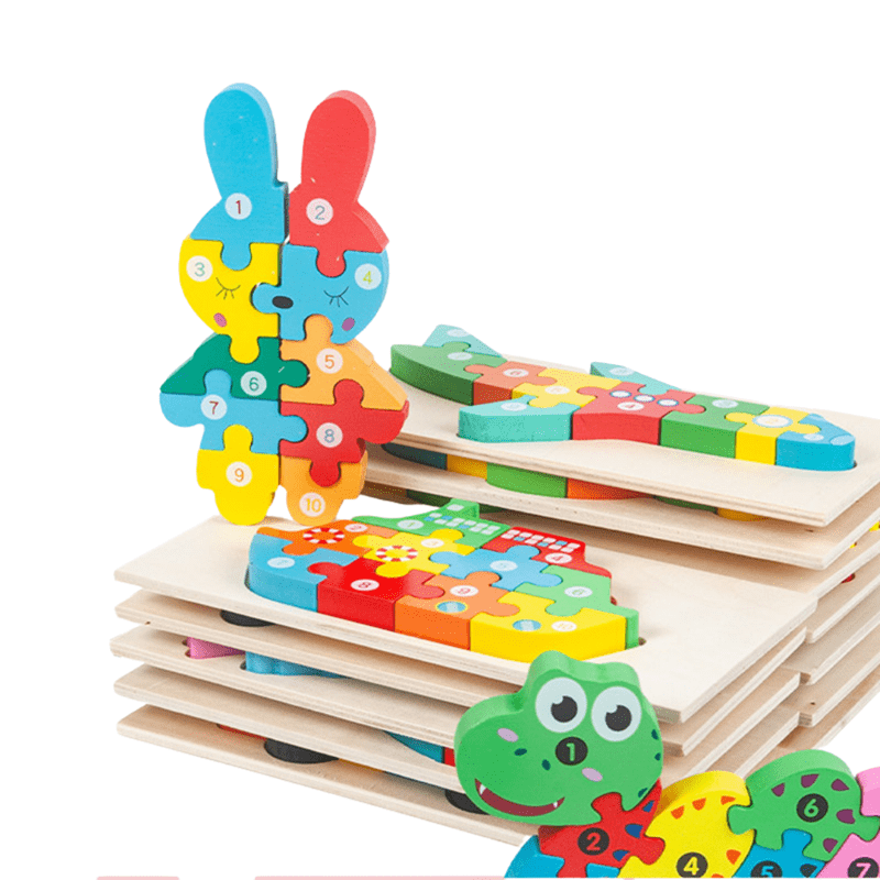 Montessori Wooden Puzzle for Toddlers Brain Teaser Board Early Education Toys