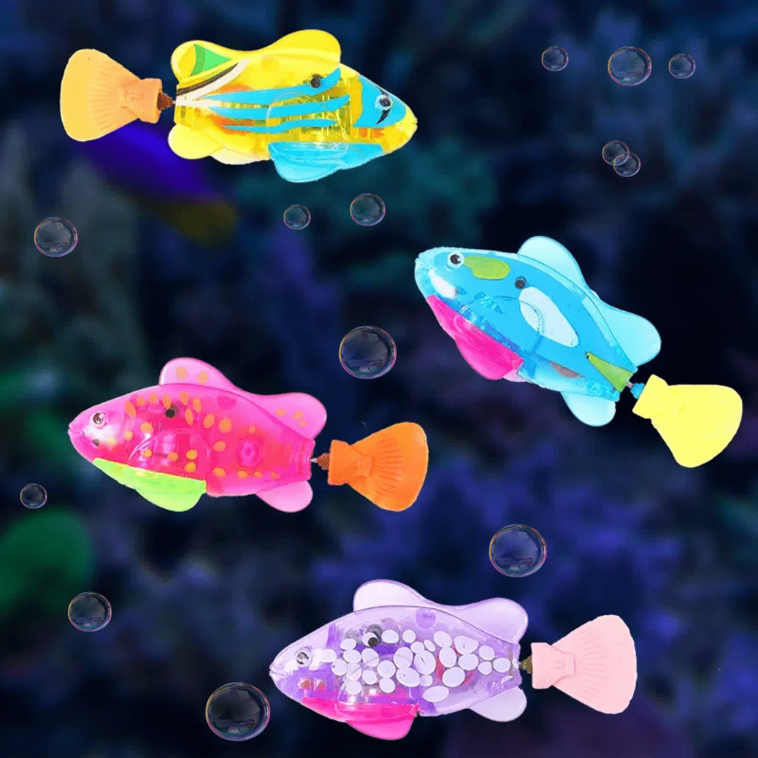 Swimming Robot Fish Toys for Kid Dog Cat Lighting Electric Fish Goldfish / 4PCS-Random Color