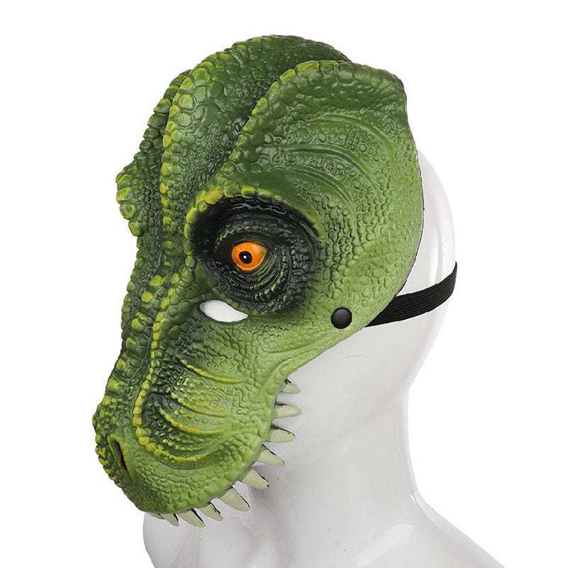 3D PU Dinosaur Dragon Mask Halloween Party Props Costumes Decoration Dark Green