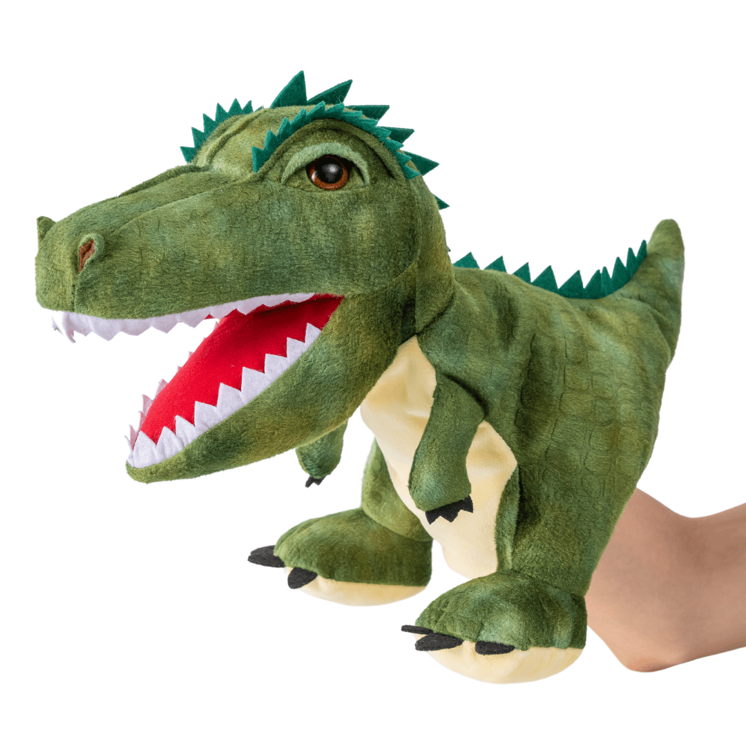 Adorable Plush Dinosaur Hand Puppet Interactive Cosplay Role Play Game Toy TRex