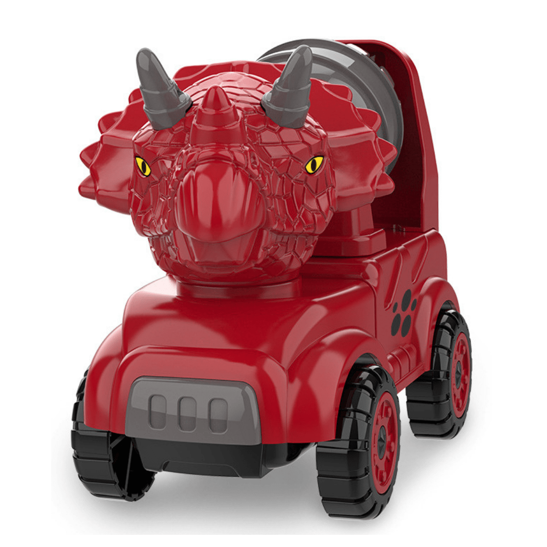 Inertial Take Apart Construction Dinosaur Truck Car T Rex Triceratops Excavator Toy for Kids Red Triceratops