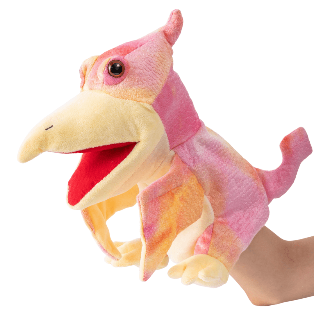 Adorable Plush Dinosaur Hand Puppet Interactive Cosplay Role Play Game Toy Pterodactyl