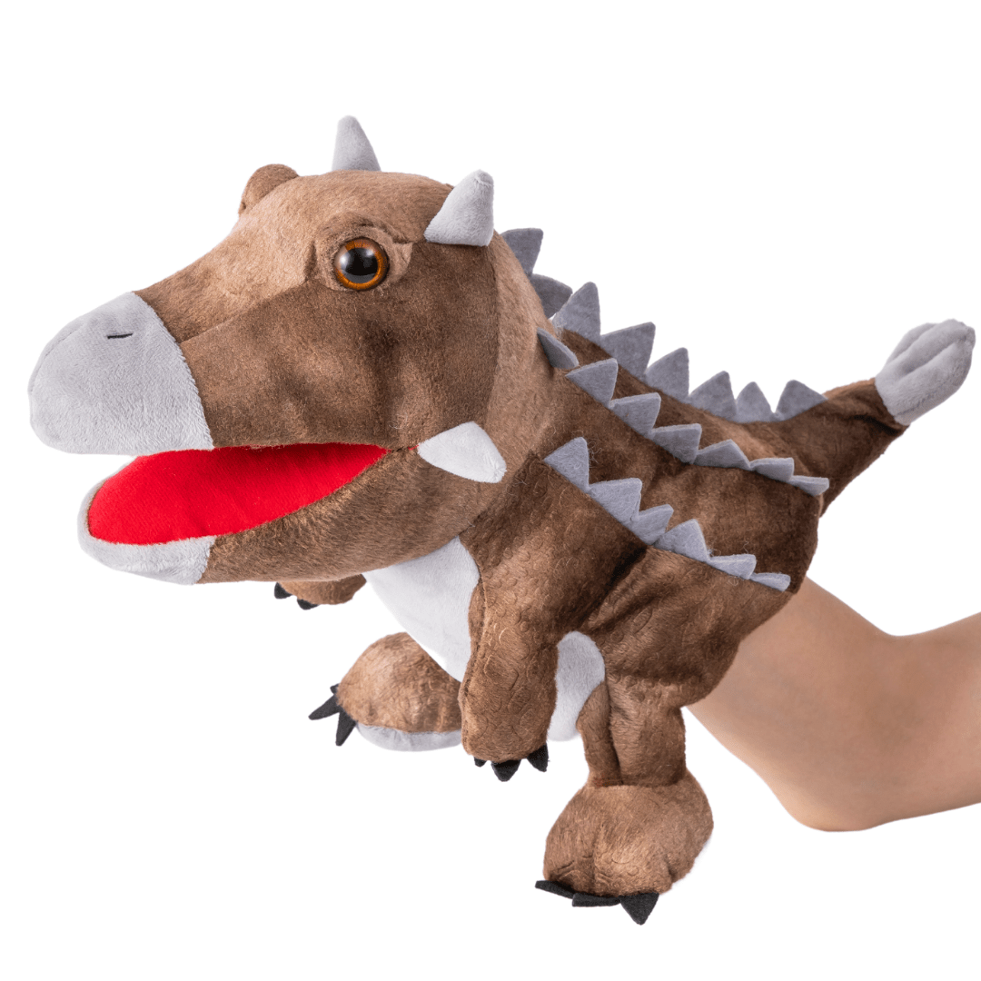 Adorable Plush Dinosaur Hand Puppet Interactive Cosplay Role Play Game Toy Ankylosaurus