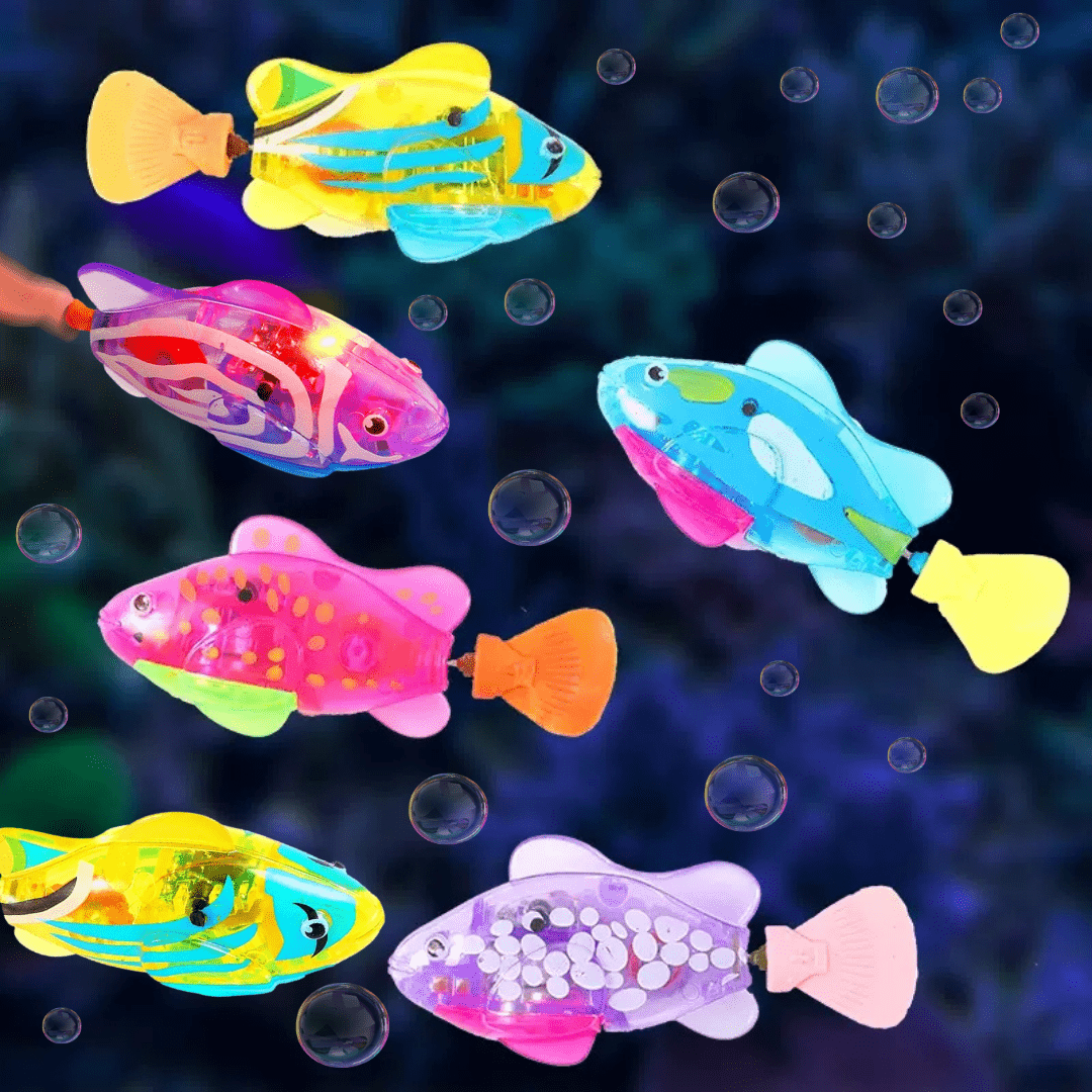 Swimming Robot Fish Toys for Kid Dog Cat Lighting Electric Fish Goldfish / 6PCS-Random Color