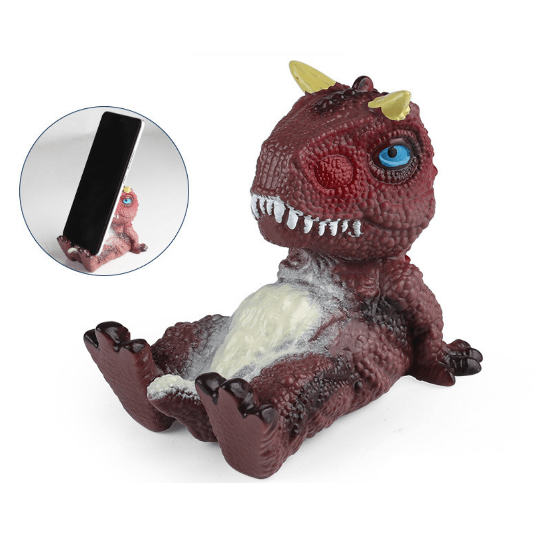 Sitting Dinosaur Figure Mobile Phone Stand Holder Carnotaurus