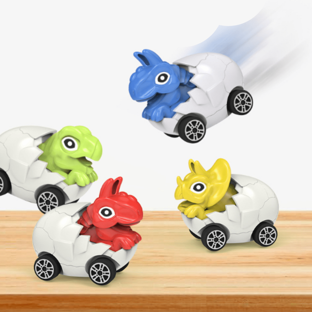 Dinosaur Transformed Sliding Track Toy with Mini Cars One Button Eject 1 Set