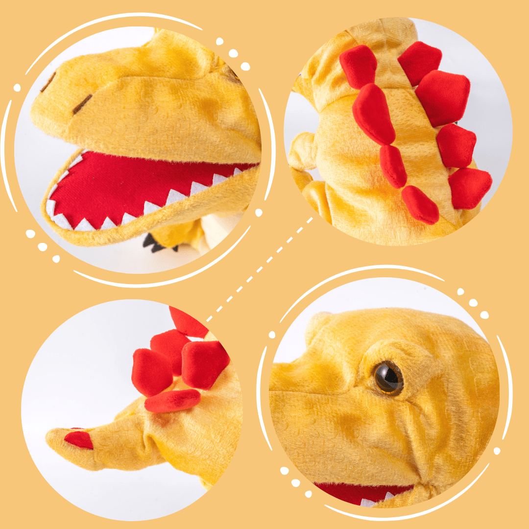 Adorable Plush Dinosaur Hand Puppet Interactive Cosplay Role Play Game Toy