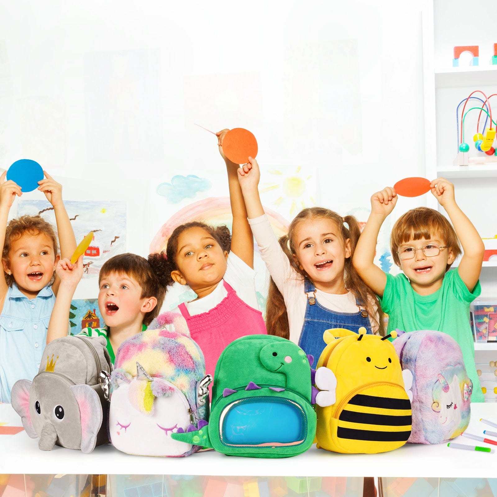 Cute Plush Animal Cartoon Backpack Dinosaur Unicorn Toddler Travel Bag for Boys Girls