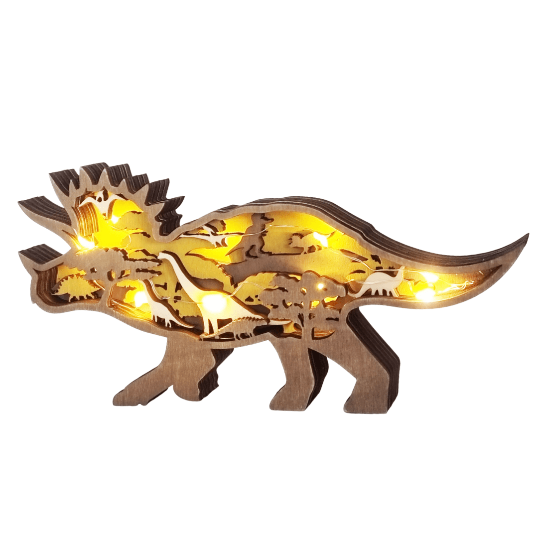 Wooden Natural Dinosaur Nightlight TRex Lighting Lamp Home Decoration