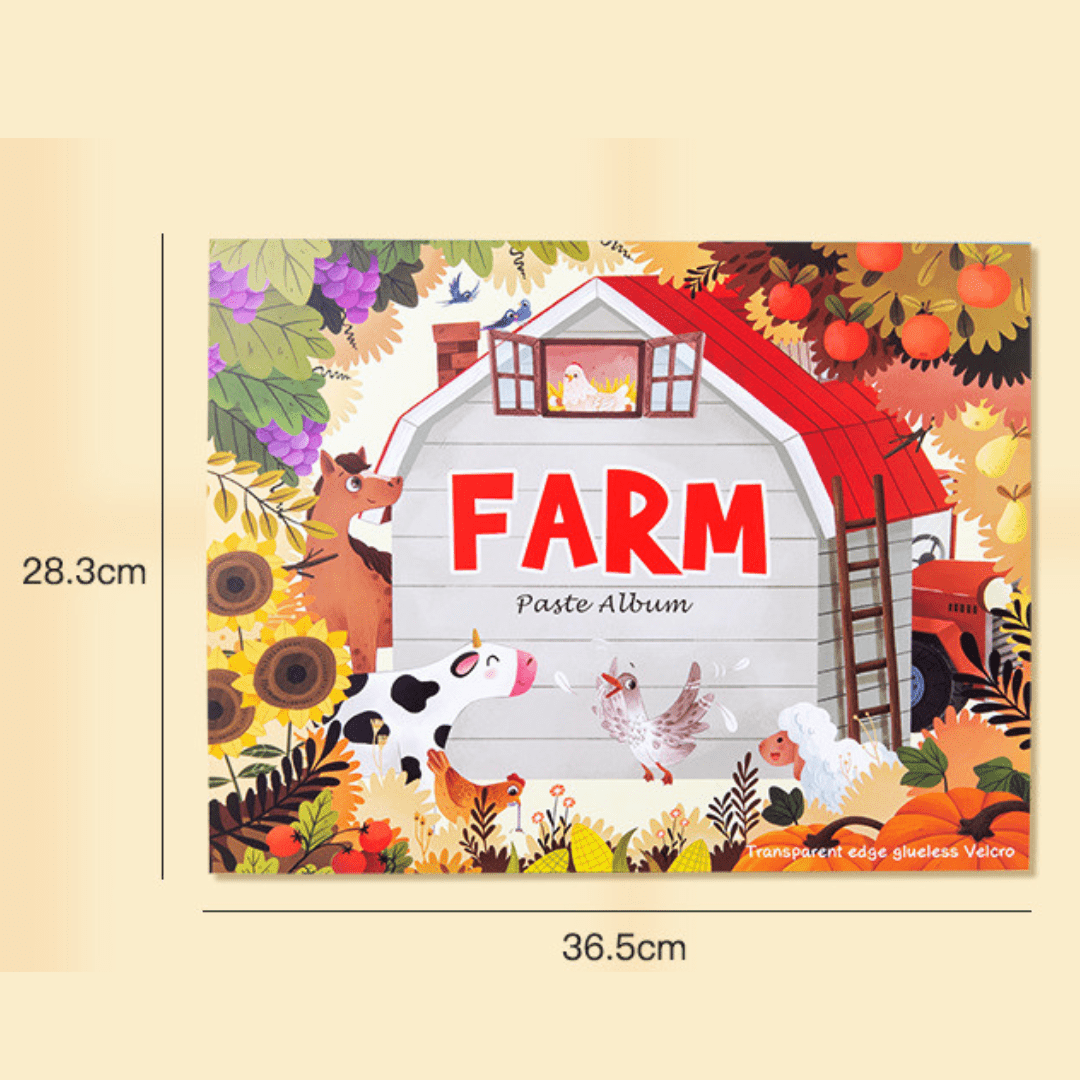 Dinosaur and Farm Theme Electrostatic Sticker Book