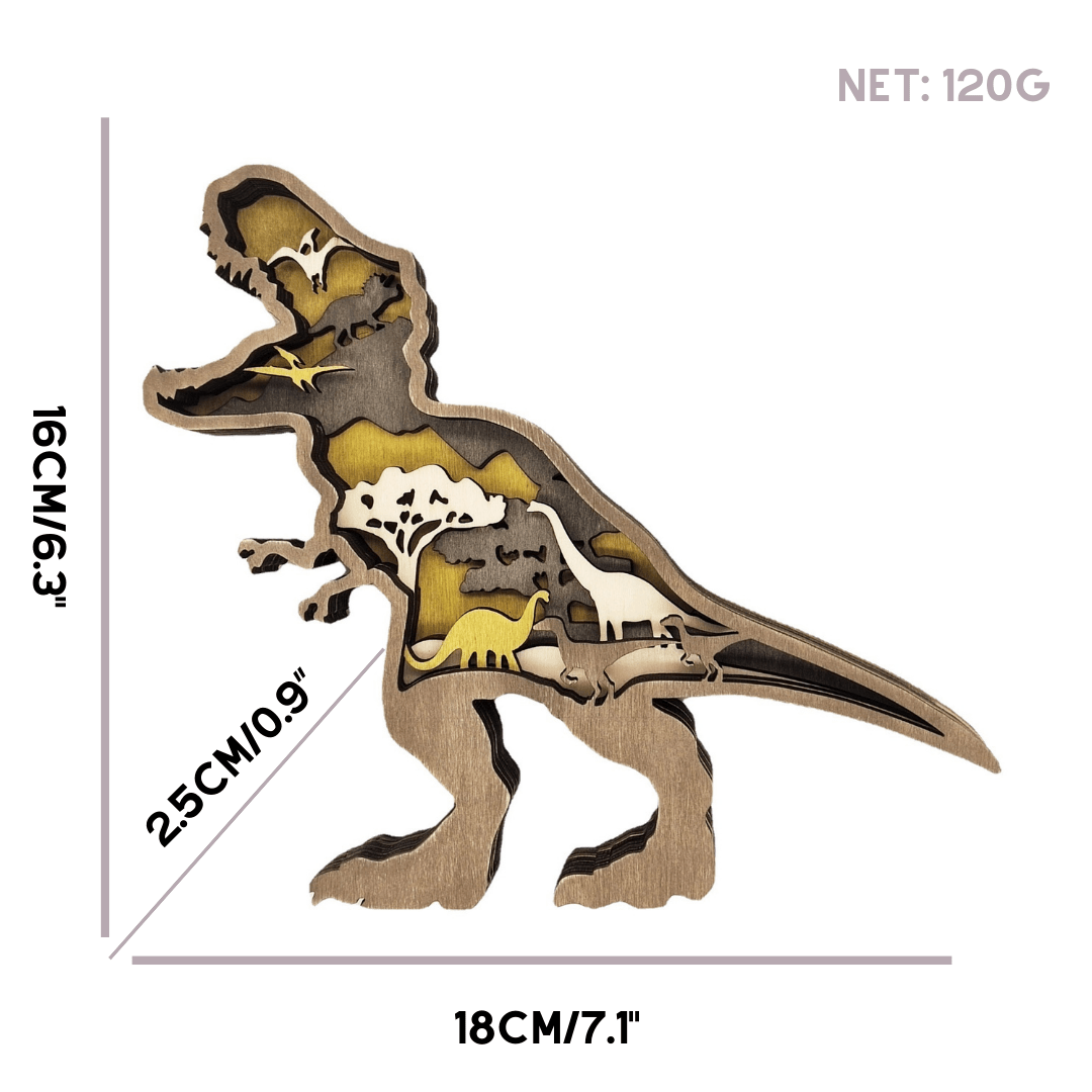 Wooden Natural Dinosaur Nightlight TRex Lighting Lamp Home Decoration