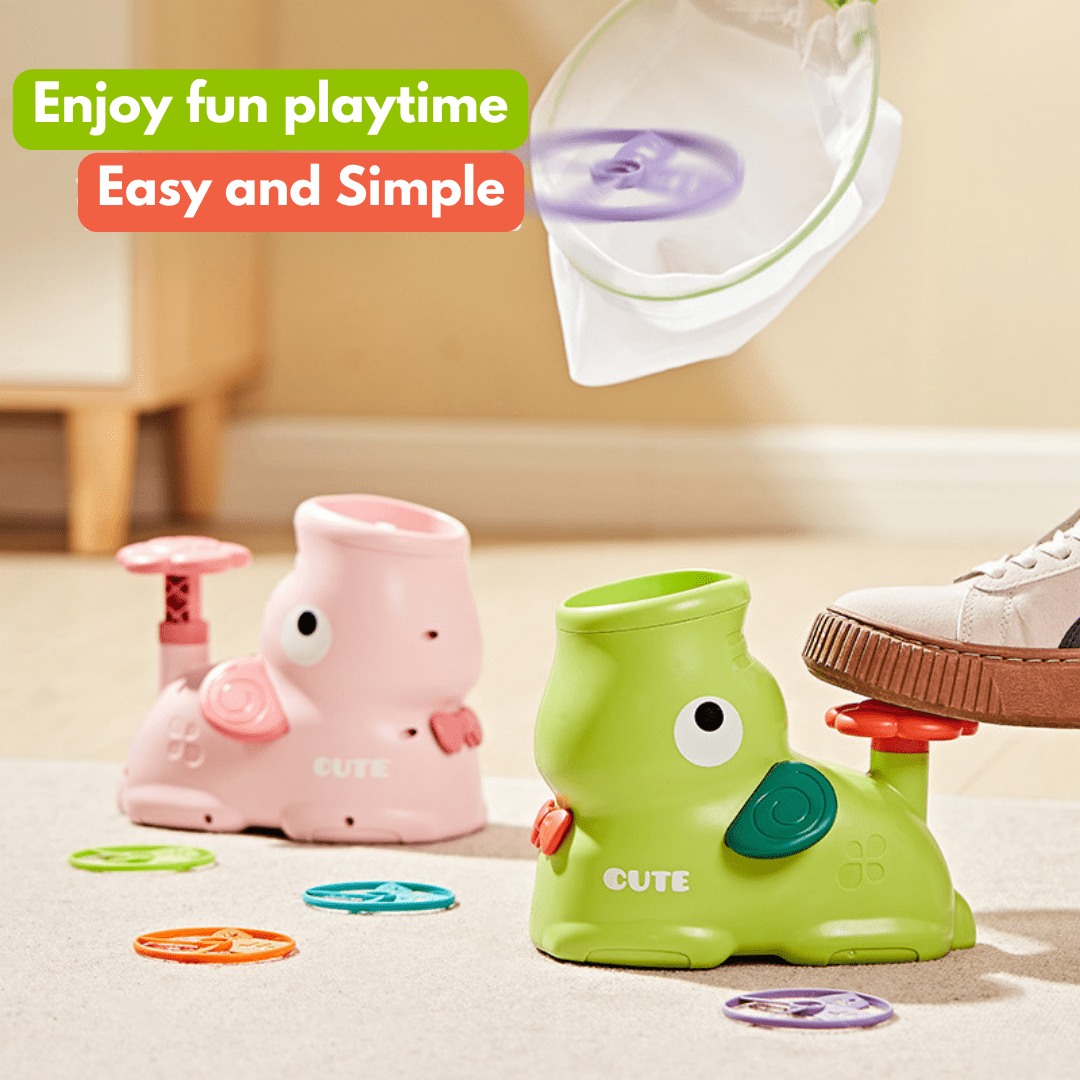 Flying Discs Launcher Toy Set Step On Machine Outdoor Toy for Boys Girls