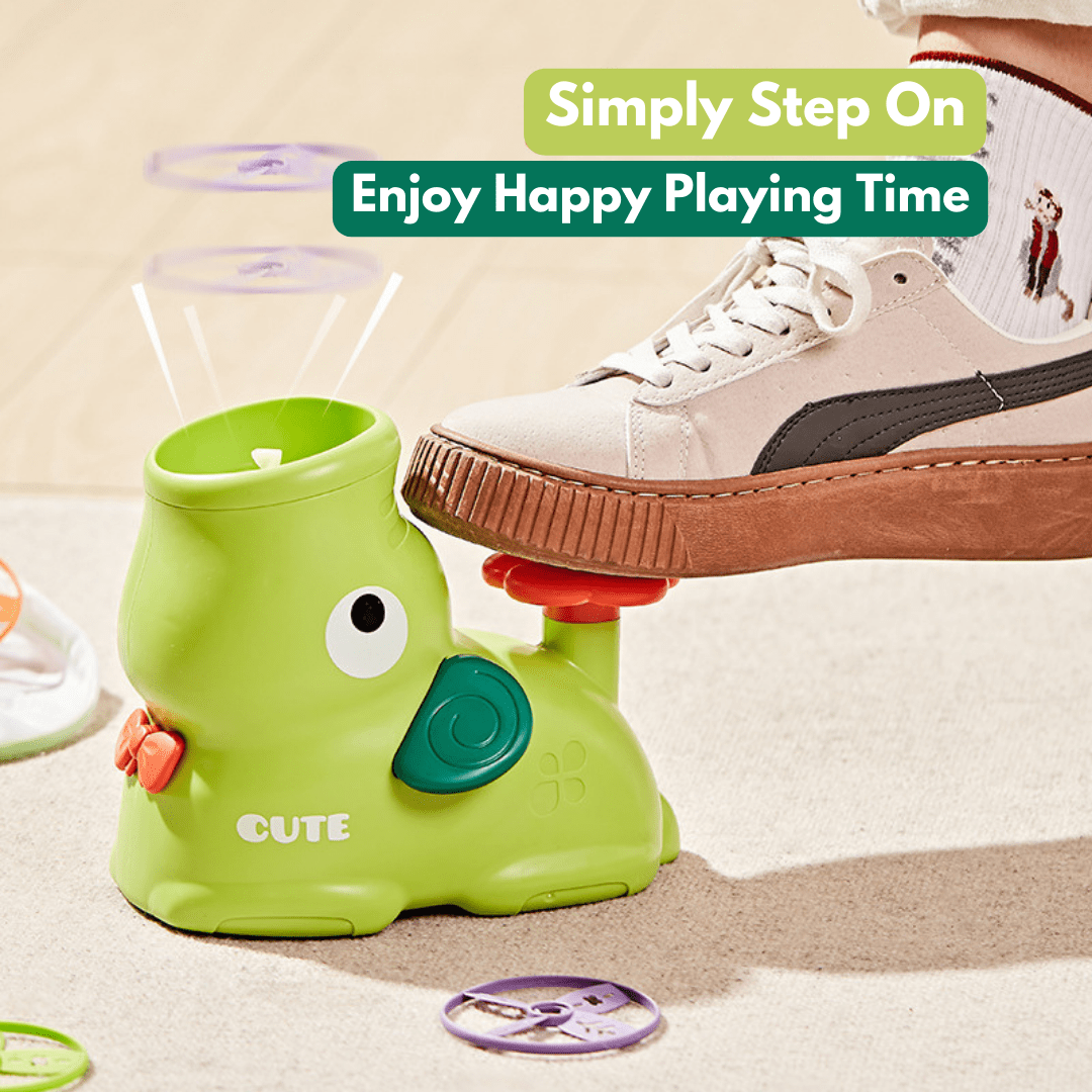 Flying Discs Launcher Toy Set Step On Machine Outdoor Toy for Boys Girls