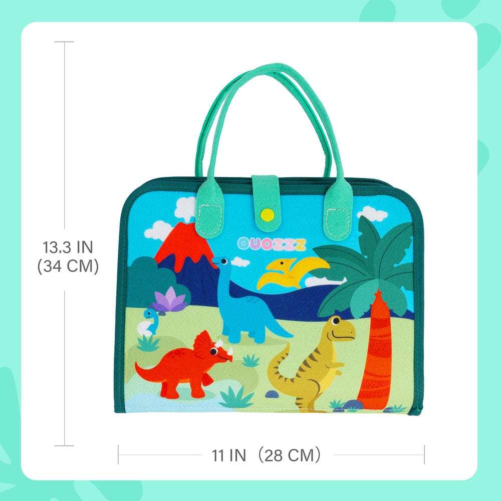 Giocattolo Montessori in peluche personalizzato per bambini con dinosauro occupato