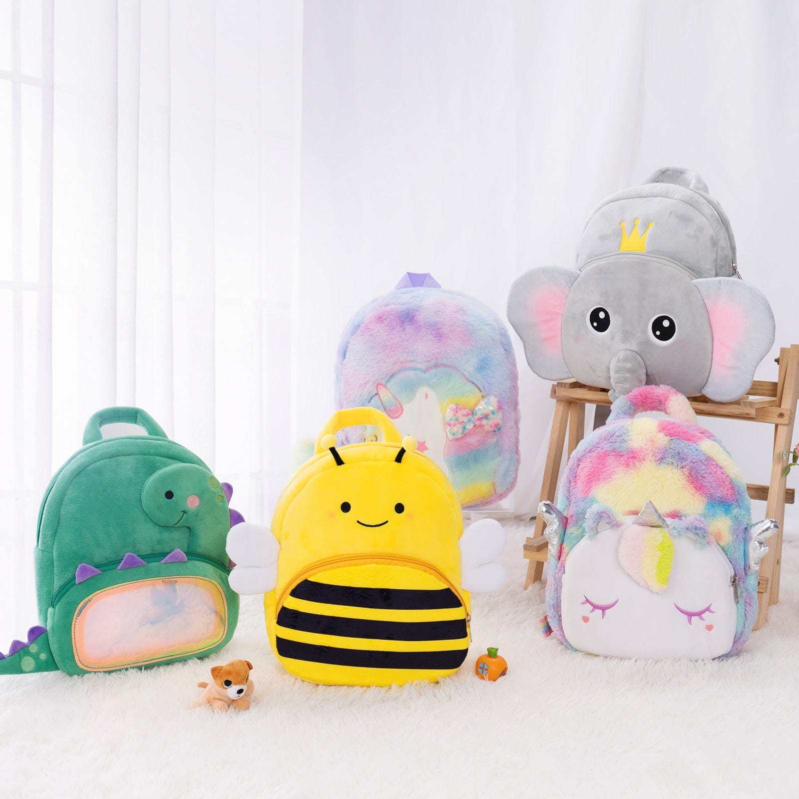 Cute Plush Animal Cartoon Backpack Dinosaur Unicorn Toddler Travel Bag for Boys Girls