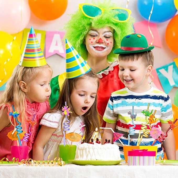 8 Pscs Dinosaur Straw Party Supplies Decorations Party Favors for Kids