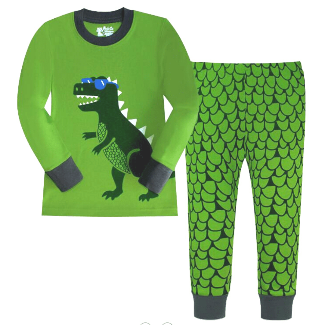 2-7 Years Old Dinosaur Pajamas Kids Sleepwear Long Sleeve Children Pjs