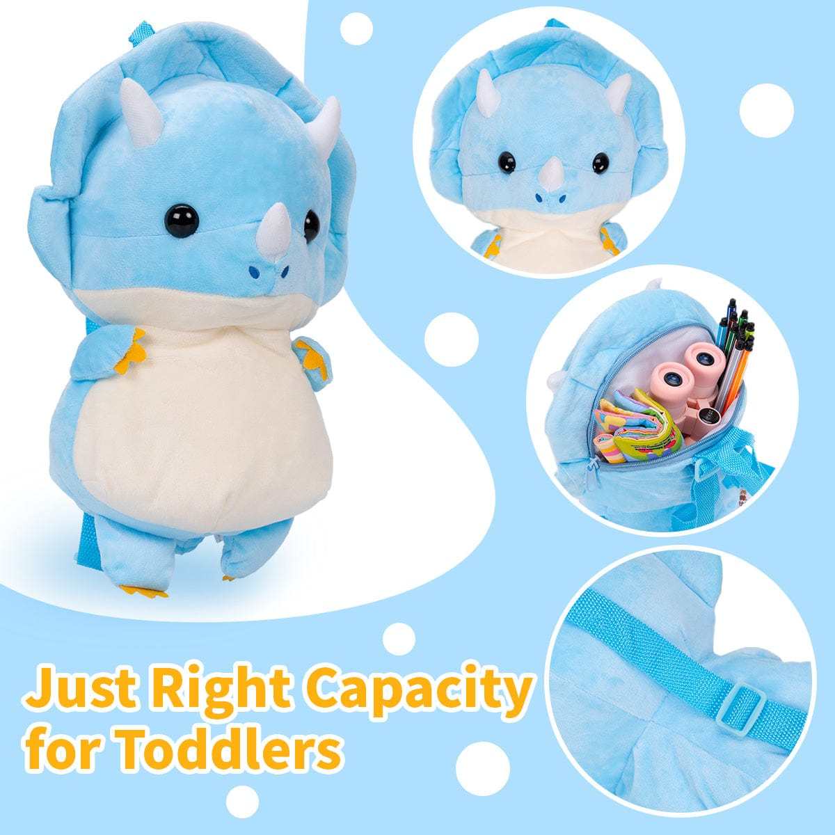 Dinosaur T Rex Bag Triceratops Backpack Soft Plush Toy Purse for Kids Gift