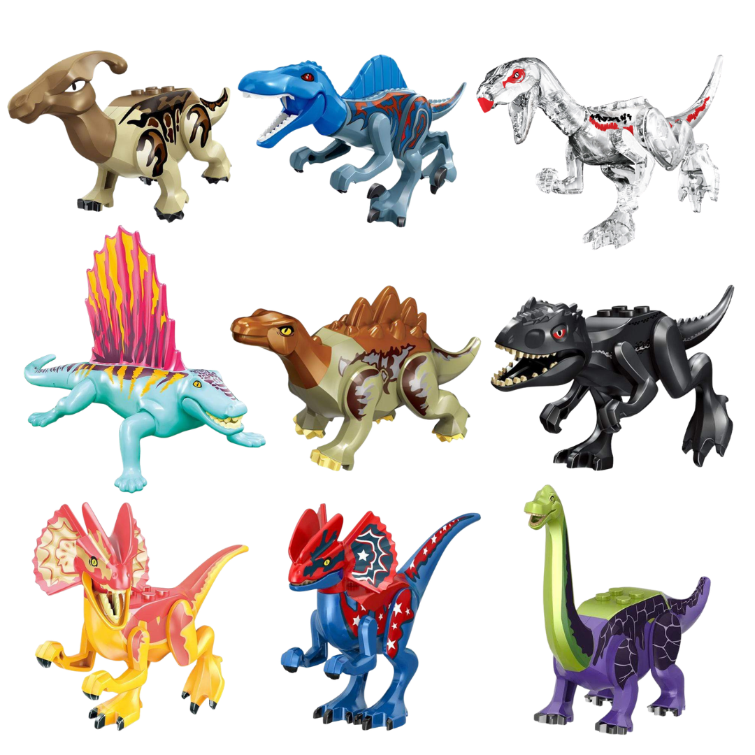 5" Mini Dinosaur Jurassic Theme DIY Action Figures Building Blocks Toy Playsets