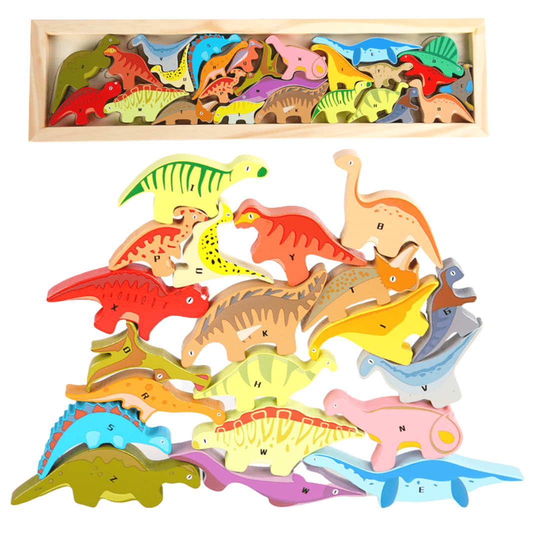 Dinosaur Chunky Puzzle and Stacking Game - 26 Pieces