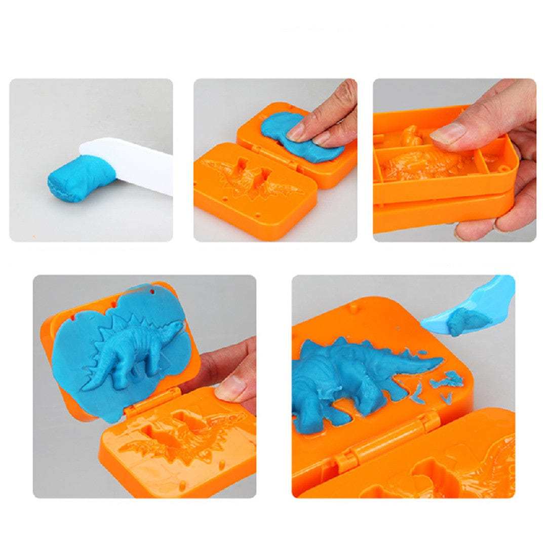 14 Pcs Dinosaur Play Dough Tools Plastic Molds Kits Dinosaur Mold Kit
