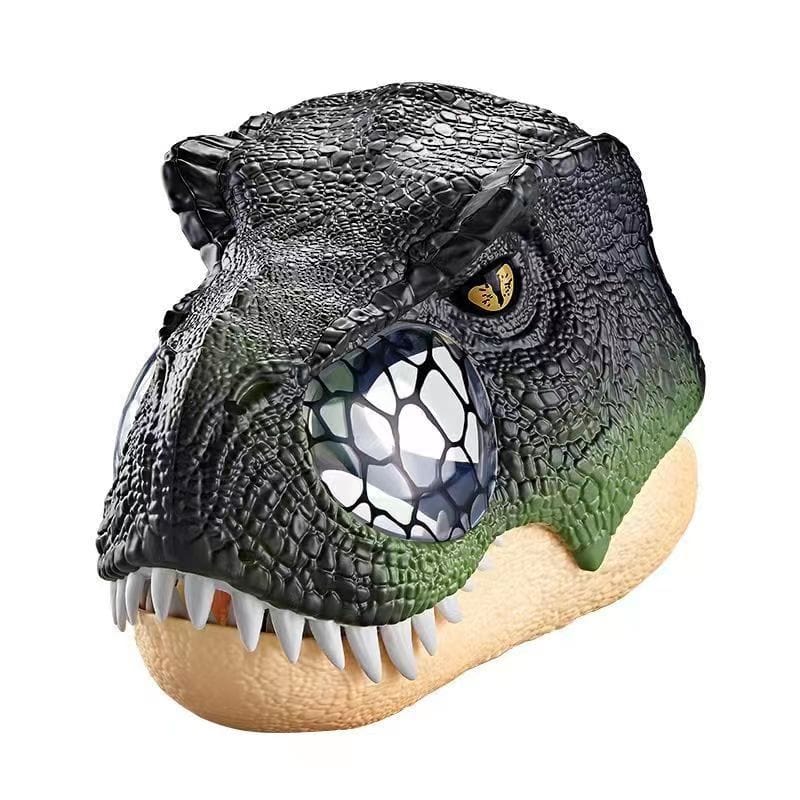 Dinosaur Trex Cosplay Helmet with Light & Sound Effects, Adult & Child Available Green