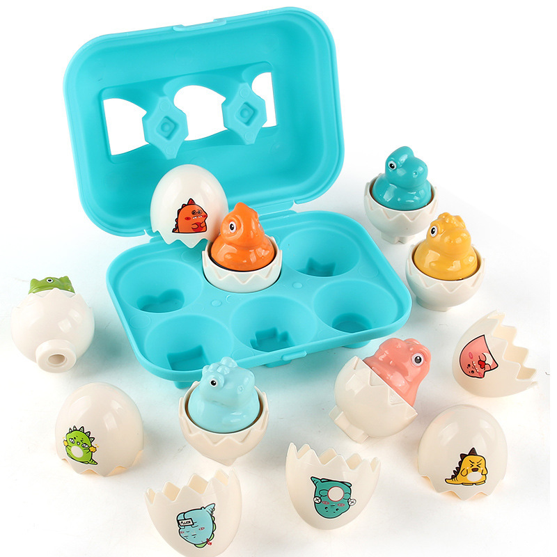Dinosaur Eggs Matching Sensory Fine Motor Skill Training Toy for Toddler 1-3 Years Old 