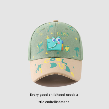 48-52cm Cute Dinosaur Baseball Cap Adjustable Sun Protection Hat for Kids 2-7 Years