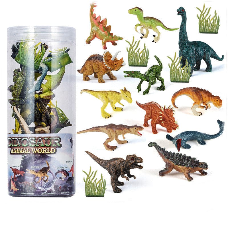 12 Pcs Realistic Dinosaur Animal Figures in Tube Educational Toy for Kids