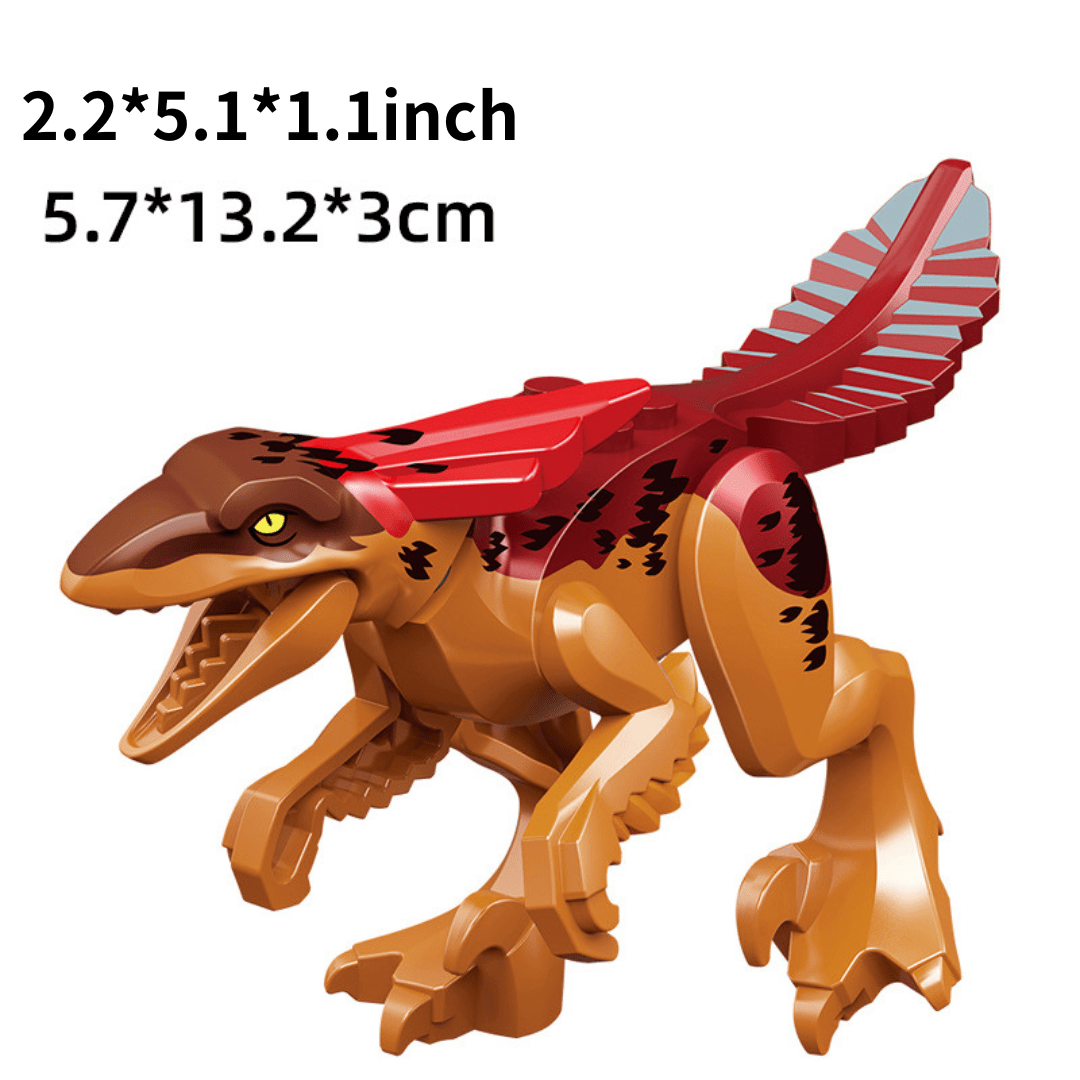 5" Mini Dinosaur Jurassic Theme DIY Action Figures Building Blocks Toy Playsets Orange Pyroraptor / Pyroraptor