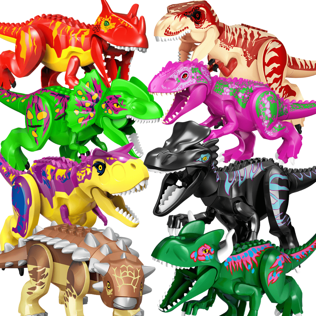 12‘’ Dinosaur Jurassic Theme DIY Action Figures Building Blocks Toy Playsets
