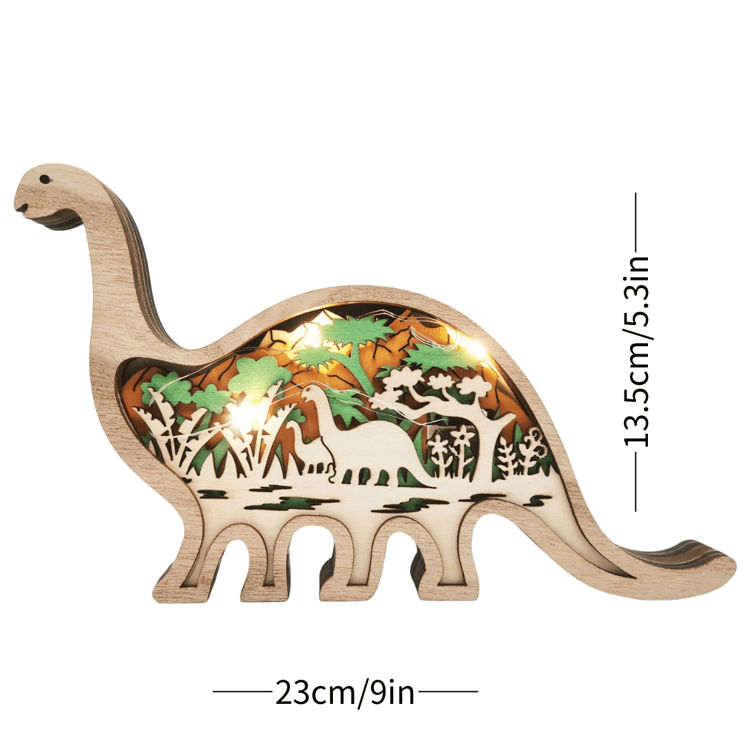 Wooden Natural Dinosaur Nightlight TRex Lighting Lamp Home Decoration Brachiosaurus