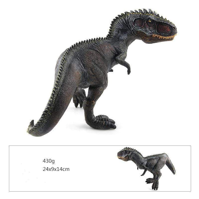 10‘’ Realistic Giganotosaurus Dinosaur Solid Figure Model Toy Decor with Movable Jaw Black