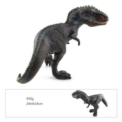 10‘’ Realistic Giganotosaurus Dinosaur Solid Figure Model Toy Decor with Movable Jaw Black