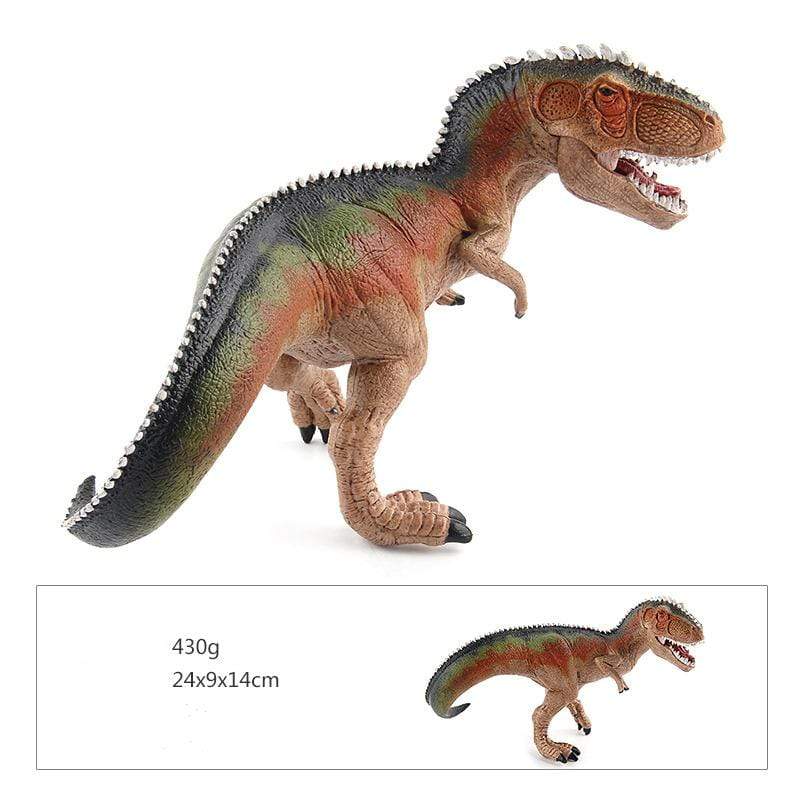 10‘’ Realistic Giganotosaurus Dinosaur Solid Figure Model Toy Decor with Movable Jaw Orange