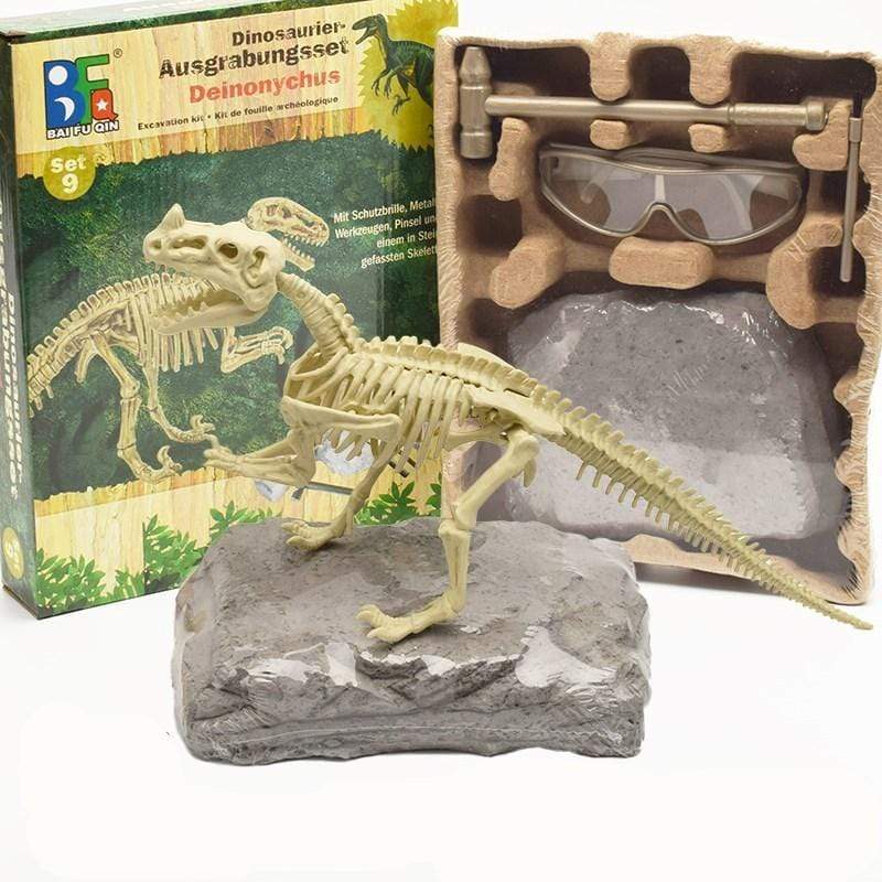 11 Different Dinosaurs Skeleton Excavation Dig Up DIY Take Apart Dino Fossil Model Kit Toys with Goggles