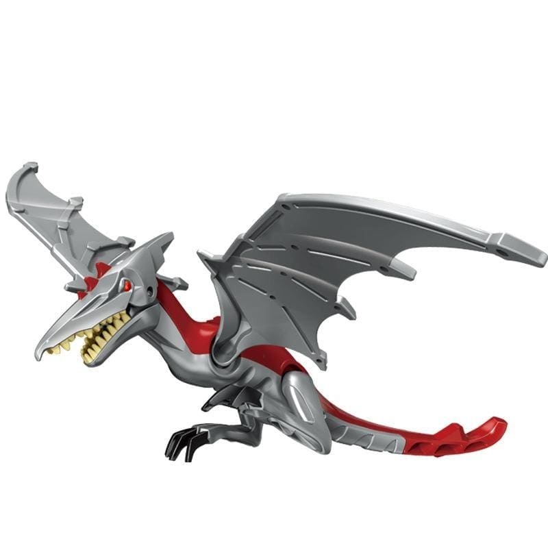 12‘’ Dinosaur Jurassic Theme DIY Action Figures Building Blocks Toy Playsets Gray Pterosaur / 12.9*21.1cm