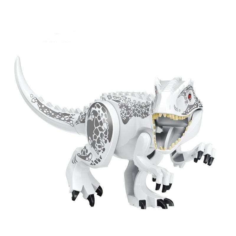 12‘’ Dinosaur Jurassic Theme DIY Action Figures Building Blocks Toy Playsets White T-Rex / 17*28.5cm