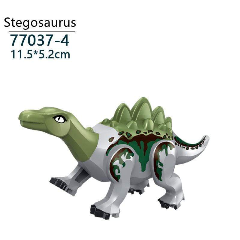 5‘’ Mini Dinosaur Jurassic Theme DIY Action Figures Building Blocks Toy Playsets Stegosaurus / Gray