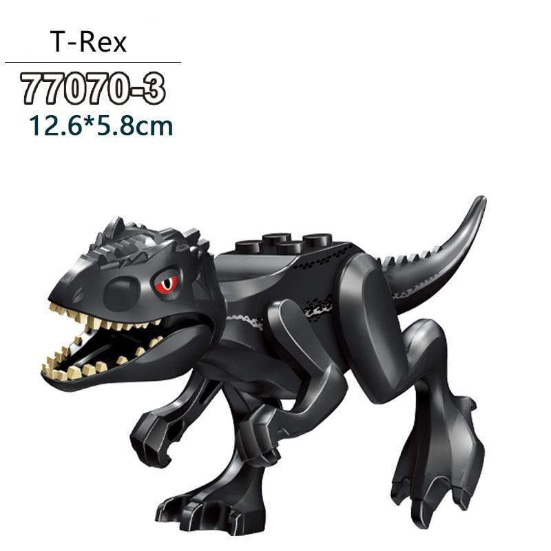 5‘’ Mini Dinosaur Jurassic Theme DIY Action Figures Building Blocks Toy Playsets T-Rex / Black