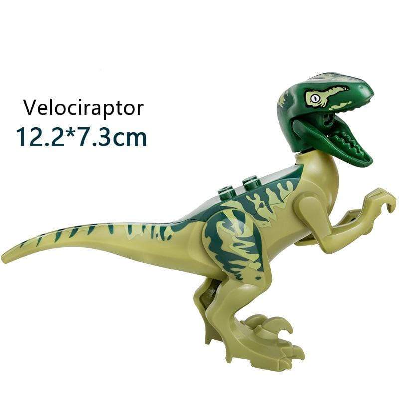 5‘’ Mini Dinosaur Jurassic Theme DIY Action Figures Building Blocks Toy Playsets Velociraptor / Camouflage