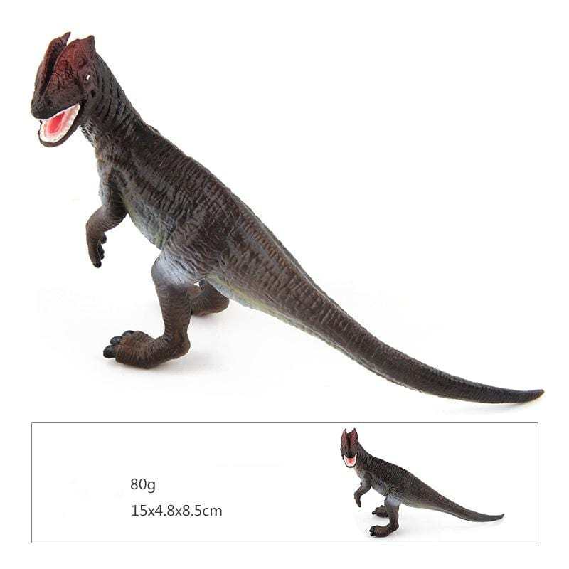 6‘’ Realistic Dilophosaurus Dinosaur Solid Figure Model Toy Decor with Movable Jaw Gray