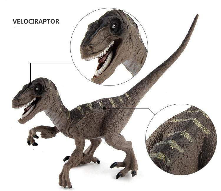 7‘’ Realistic Velociraptor Dinosaur Solid Figure Model Toy Decor with Movable Jaw and Arm