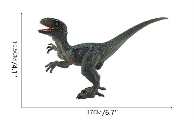 7‘’ Realistic Velociraptor Dinosaur Solid Figure Model Toy Decor with Movable Jaw and Arm