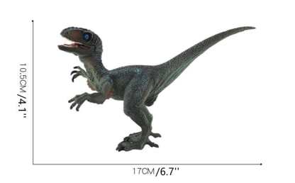 7‘’ Realistic Velociraptor Dinosaur Solid Figure Model Toy Decor with Movable Jaw and Arm