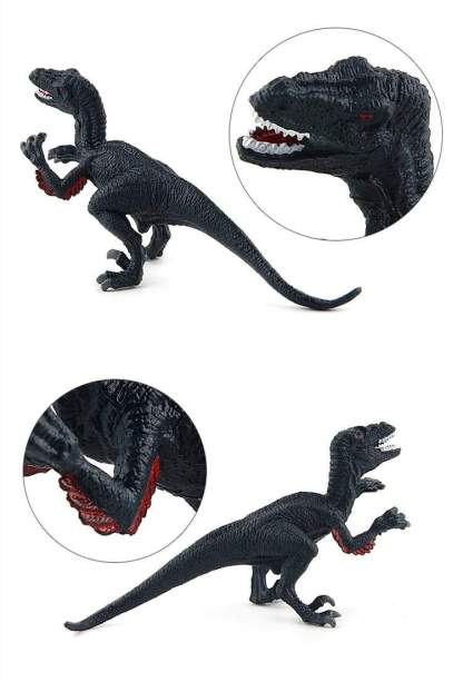 7‘’ Realistic Velociraptor Dinosaur Solid Figure Model Toy Decor with Movable Jaw and Arm