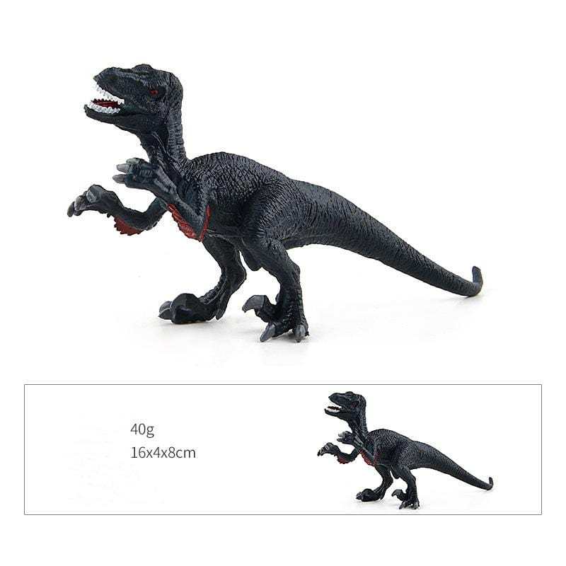 7‘’ Realistic Velociraptor Dinosaur Solid Figure Model Toy Decor with Movable Jaw and Arm Black