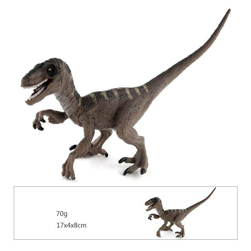7‘’ Realistic Velociraptor Dinosaur Solid Figure Model Toy Decor with Movable Jaw and Arm Brown